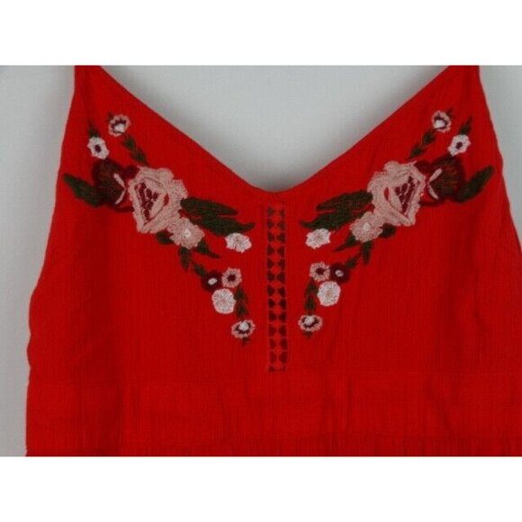 Guess Womens Dress Size Medium Orange Floral Embroidered Sleeveless Summer Dress - Picture 4 of 12